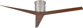 img 4 attached to 🌀 Matthews Eliza 56" Outdoor/Indoor Damp Locations Hugger Ceiling Fan - Brushed Nickel Finish, Remote and Wall Control, 3 Blades