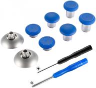 🎮 extremerate 8-in-1 metal magnetic blue thumbsticks analog joysticks repair kits for xbox one s x elite ps4 slim pro controller - includes t8h cross screwdrivers logo