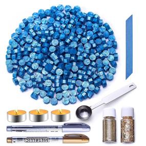 img 4 attached to 💌 Wax Seal Kit with 300 Pcs Sealing Wax Beads, Spoon Included - Ideal for Letter Crafts