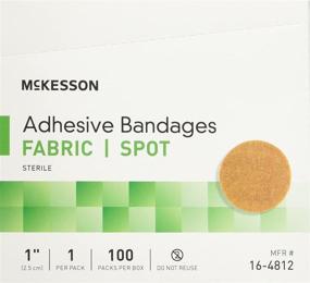 img 2 attached to 🩹 MCKESSON Medi-Pak Performance Fabric 1" Round Tan Adhesive Spot Bandage (#16-4812) - Box of 1