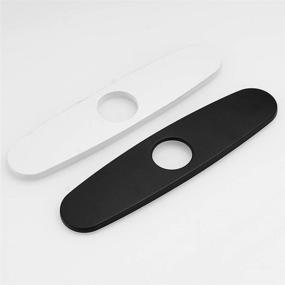 img 1 attached to 🚰 OWOFAN 10 Inch Stainless Steel Black Hole Cover Deck Plate Escutcheon for Bathroom or Kitchen Sink Faucet Single Hole Mixer Tap - WF-4102R