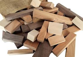 img 3 attached to 🌳 Natural Premium Hardwood Wooden Blocks, Assorted Sizes, 5 lbs