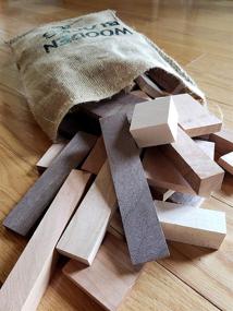 img 2 attached to 🌳 Natural Premium Hardwood Wooden Blocks, Assorted Sizes, 5 lbs
