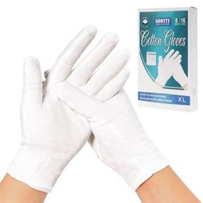 img 4 attached to 🧤 Gootty Overnight Moisturizing Gloves - 8 Pairs of 100% Cotton Gloves for Dry Hands: Ideal for Men and Women, Jewelry, Costume