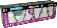 quality pack of 6 cfl compact fluorescent 15w r30 light bulbs - equivalent to 65w logo