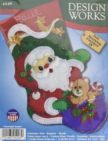 img 1 attached to 🎅 Tobin Starlight Santa Stocking Felt Applique Kit - 18 inches Long, 18-inch Length