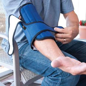 img 1 attached to 👍 IMAK RSI Elbow Support: Universal Size, Blue Color – Gentle Immobilization for Nighttime Relief – Removable Splint Included – Customizable Compression with Hook & Loop Closures