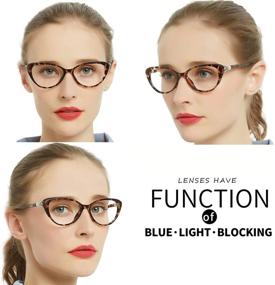 img 3 attached to 👓 OCCI CHIARI Progressive Multifocus Women Cateye Reading Glasses: Blue Light Protection & Spring Hinges - W+Brown, 250