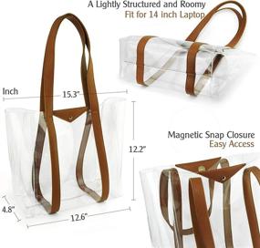 img 1 attached to 👜 Stylish Clear Leather Weekender Handbag Shopper for Women – Ultimate Handbags & Wallets Collection