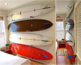 img 2 attached to Streamline Your Surfboard Display: StoreYourBoard Minimalist Wall Mount Rack with Aluminum Shelf Brackets