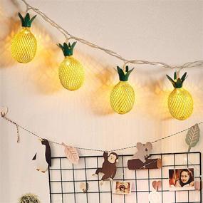 img 4 attached to Joiedomi 2-Pack 10ft 10 LED Pineapple String Lights (Warm White) - Battery Operated Fairy Lights for Indoor Christmas, Home Party, Wedding, Bedroom Decor