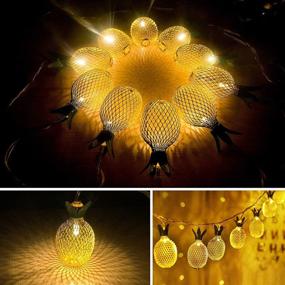 img 2 attached to Joiedomi 2-Pack 10ft 10 LED Pineapple String Lights (Warm White) - Battery Operated Fairy Lights for Indoor Christmas, Home Party, Wedding, Bedroom Decor