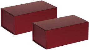 img 3 attached to 🎁 Jillson Roberts Small Magnetic Closure Gift Boxes: 2-Count in 5 Colors - Metallic Red Matte Edition