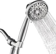 🚿 anza high pressure 7-setting 4.5" chrome plated shower head with handheld and stainless steel hose - premium hand held showers for attached shower experience logo