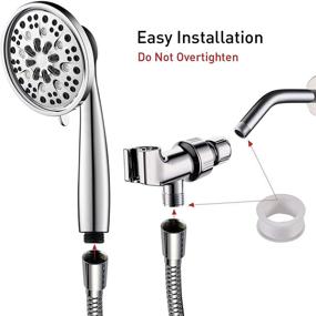 img 1 attached to 🚿 Anza High Pressure 7-Setting 4.5" Chrome Plated Shower Head with Handheld and Stainless Steel Hose - Premium Hand Held Showers for attached shower experience