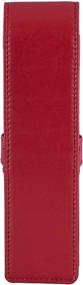 img 3 attached to Red DiLoro Leather Double Pen Case Pencil Pouch Holder, Suitable for Two Fountain, Ballpoint, Rollerball Pens, and Pencils for Enhanced SEO