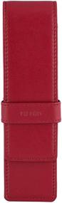 img 4 attached to Red DiLoro Leather Double Pen Case Pencil Pouch Holder, Suitable for Two Fountain, Ballpoint, Rollerball Pens, and Pencils for Enhanced SEO