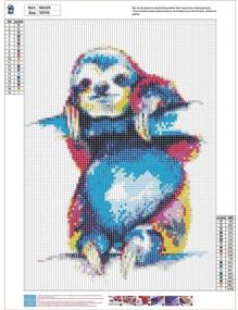 img 3 attached to 💎 Diamond Painting Kits for Adults and Kids - Paint by Number Kits for Embroidery, Watercolor Sloth Arts and Crafts - 11.8x15.7Inches