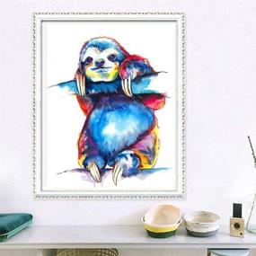 img 2 attached to 💎 Diamond Painting Kits for Adults and Kids - Paint by Number Kits for Embroidery, Watercolor Sloth Arts and Crafts - 11.8x15.7Inches