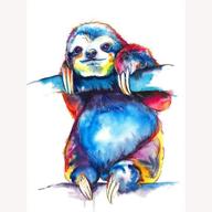 💎 diamond painting kits for adults and kids - paint by number kits for embroidery, watercolor sloth arts and crafts - 11.8x15.7inches logo