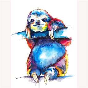 img 4 attached to 💎 Diamond Painting Kits for Adults and Kids - Paint by Number Kits for Embroidery, Watercolor Sloth Arts and Crafts - 11.8x15.7Inches