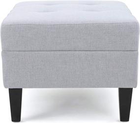 img 4 attached to 🪑 Zahra Light Grey Ottoman by Christopher Knight Home