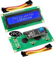 🔵 lgdehome i2c/twi жк-дисплей 1602 16x2 модуль адаптера с последовательным интерфейсом и голубой подсветкой для arduino uno r3 mega2560 - комплект из 2 шт. i2c + 8 шт. провода соединительные логотип