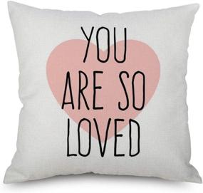 img 2 attached to 🌸 Valentine's Day Throw Pillow Covers – 18 x 18 Inches, Set of 4, Pink Love Design for Sofa, Bench and Bed – Home Decorative Accent Cushion Cases for Girls