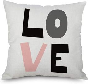 img 1 attached to 🌸 Valentine's Day Throw Pillow Covers – 18 x 18 Inches, Set of 4, Pink Love Design for Sofa, Bench and Bed – Home Decorative Accent Cushion Cases for Girls