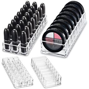 img 4 attached to 💄 byAlegory Limited Offer Gift Set: Acrylic Lipstick and Acrylic Compact Makeup Organizer with 32 Spaces for Clear Cosmetic Storage