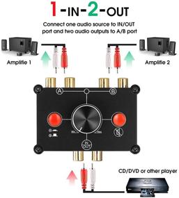 img 2 attached to Nobsound Little Bear MC1022 Мини 2(1)-в-1(2)-выходной РЦА стерео аудио переключатель | Пассивный селектор ручного выбора динамиков для разделения звука.