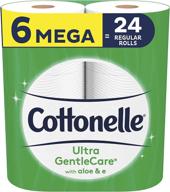 🧻 бумага для туалета cottonelle ultra gentlecare с алоэ вера и витамином e - 6 мегарулонов (эквивалентно 24 обычным рулонам) - мягкий туалетный папир логотип