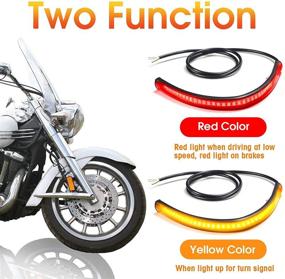 img 2 attached to Victory Motorbike LED Fork Turn Signal Blinkers: Dual-Color Red Amber Indicator Lights Kit for Motorcycle