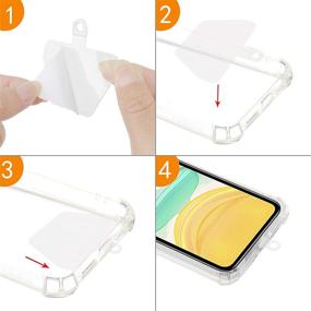 img 2 attached to Takyu Phone Safety Tether Connector with Adhesive for Most Smartphones - 2 Pack Universal Cell Phone Lanyard Pads