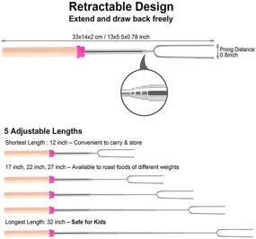 img 3 attached to AIYEGO Marshmallow Roasting Sticks: Extendable 32-Inch Stainless Steel Skewers with Anti-Slip Wooden Handles - Perfect for BBQ, Camping, and Campfires (8-Pack)
