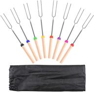 aiyego marshmallow roasting sticks: extendable 32-inch stainless steel skewers with anti-slip wooden handles - perfect for bbq, camping, and campfires (8-pack) logo