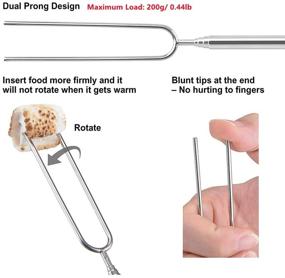 img 2 attached to AIYEGO Marshmallow Roasting Sticks: Extendable 32-Inch Stainless Steel Skewers with Anti-Slip Wooden Handles - Perfect for BBQ, Camping, and Campfires (8-Pack)