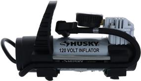 img 4 attached to Husky HY120: Мощный насос для накачивания шин на 120 В с аналоговым давлением 130 PSI, светится в темноте - удобный и надежный!