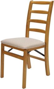 img 3 attached to 🪑 Stakmore Shaker Ladderback Folding Chair Set of 2 Oak - Elegant and Space-saving