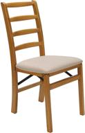 🪑 stakmore shaker ladderback folding chair set of 2 oak - elegant and space-saving logo