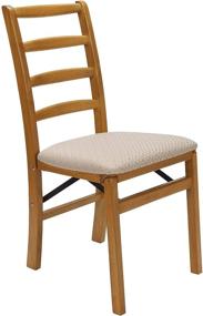 img 4 attached to 🪑 Stakmore Shaker Ladderback Folding Chair Set of 2 Oak - Elegant and Space-saving