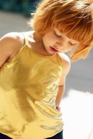 img 3 attached to Girls' Metallic Shiny Mermaid Print Camisole: Fun 🧜 Spaghetti Tank Tee by City Threads - Colorful and Stylish