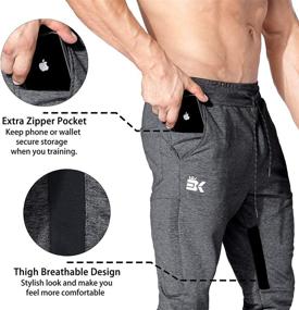 img 3 attached to BROKIG Workout Bodybuilding Sweatpants Pockets Sports & Fitness and Team Sports