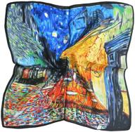 🧣 stylish 20x20 inches 100% silk square scarf neckerchief with women's graphic print logo