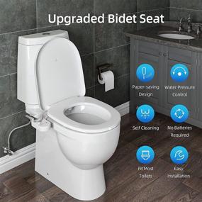 img 2 attached to 🚽 YITAHOME White Mechanical Bidet Attachment for Toilet Seat - Single Nozzle and Adjustable Water Pressure - Self Cleaning Non-Electric Bidet - Easy Installation for Bathroom Toilet