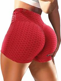 img 4 attached to 🍑 COLO Naughty Scrunch Butt Lifting High Waisted Textured Leggings with Booty Shorts - Perfect for Workouts