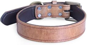 img 3 attached to Moonpet Soft Padded Genuine Leather Dog Collar - Premium Full Grain & Heavy Duty - Durable, Adjustable for Small, Medium, Large & X-Large Male & Female Dogs - Ideal for Walking, Running, Training