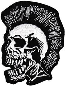 img 1 attached to 🐝 Punk Skull Exploited BeeSpring Sew-on Iron-on Patches - Embroidered Applique Badge