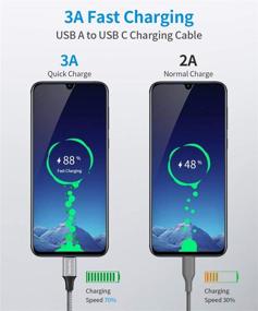 img 2 attached to 🔌 10ft USB C Cable 3-Pack: Fast Charging Nylon Braided Charger Cord for Samsung Galaxy, LG Stylo, and More