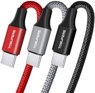 🔌 10ft usb c cable 3-pack: fast charging nylon braided charger cord for samsung galaxy, lg stylo, and more logo